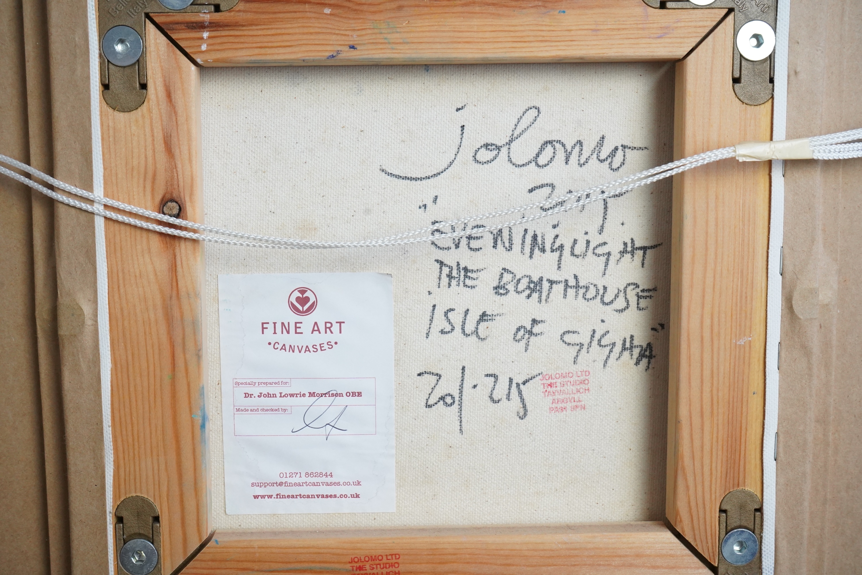 John Lowrie Morrison (JOLOMO), b. 1946, 'Evening Light, The Boathouse, Isle of Gigha'